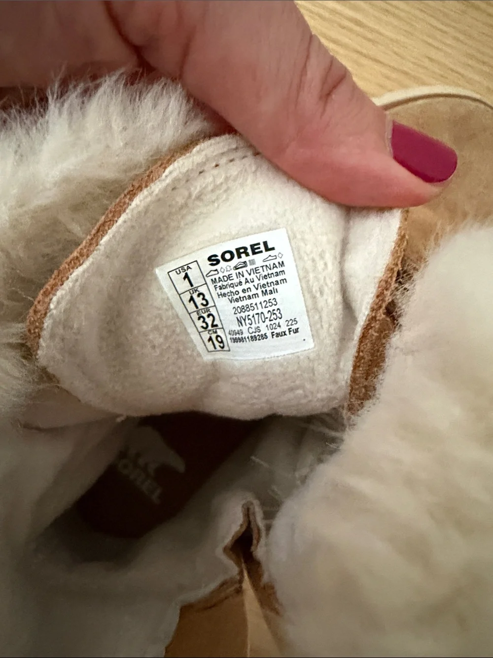 Sorel Kids Tan Suede Faux-Fur Lace-Up Winter Boots